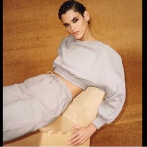 Zara Cropped Sweat Suit Set M